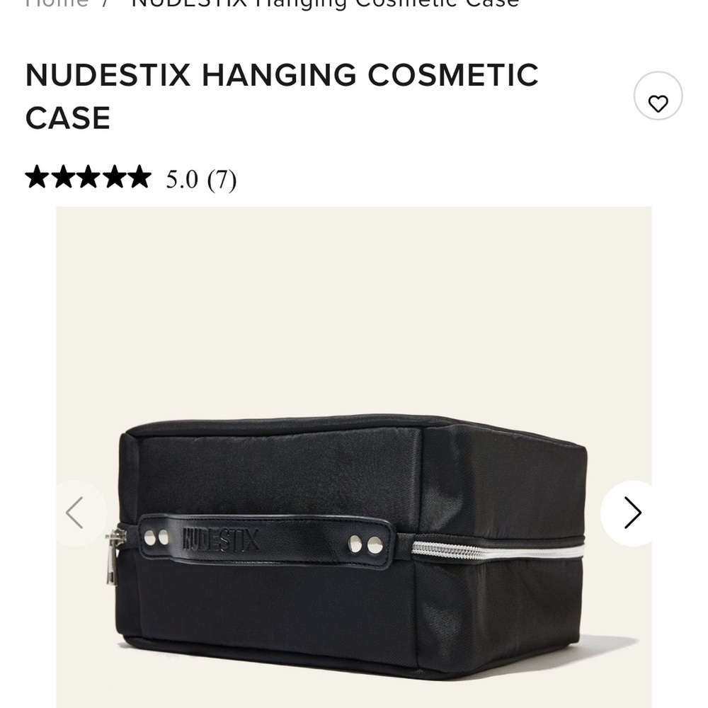 Black, large nudestix cosmetic bag